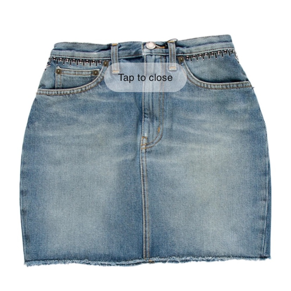 Saint Laurent raw edge trim mini skirt NWT